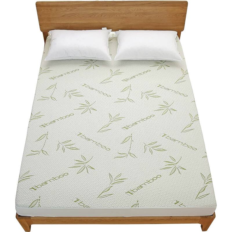 Twin Size Jacquard Quilted Bamboo Mattress Pad Fitted Elastic Cover